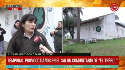 El temporal da&ntilde;&oacute; el techo del centro comunitario de barrio El Tr&eacute;bol de Paran&aacute;